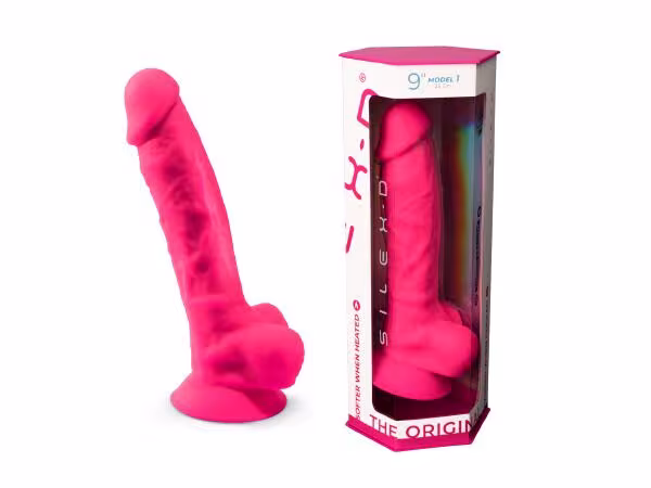 Фалоімітатор SilexD Tomas Pink (MODEL 1 size 9in), двошаровий, силікон + Silexpan, діаметр 4,9см — фото 9