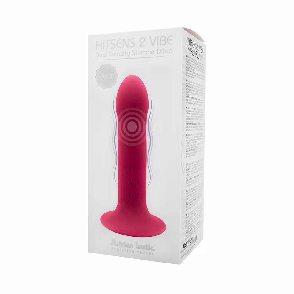 Двошаровий ділдо з вібрацією Adrien Lastic Hitsens 2 Pink, відмінно для страпона, макс діаметр 4 см, — фото 6