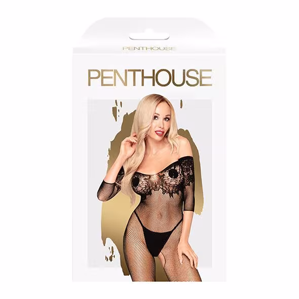 Бодістокінг з імітацією ліфа Penthouse - High Profile Black XL — фото 3