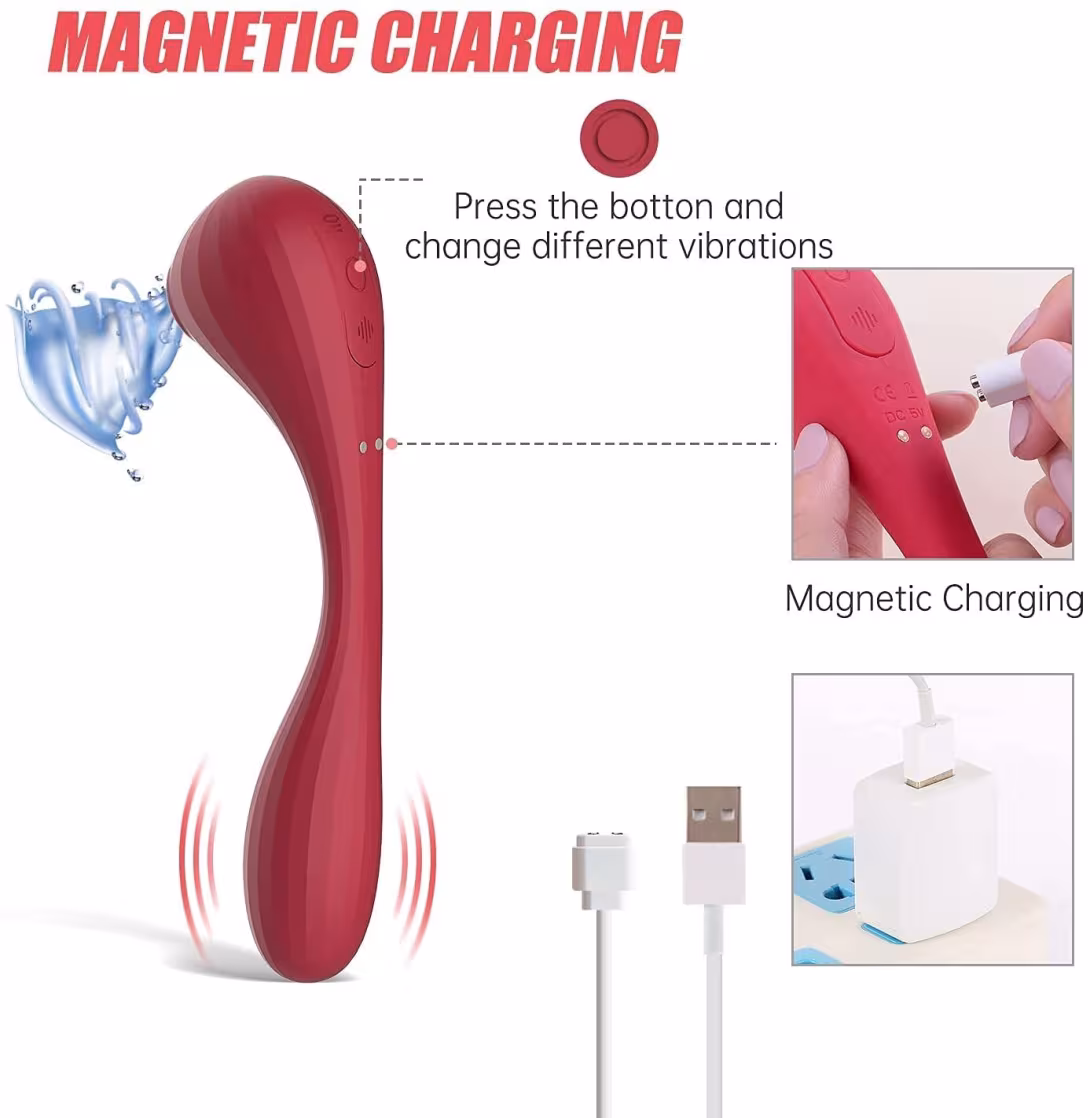 Вакуумний вагінально-кліторальний стимулятор Magic Motion Bobi Red, керування зі смартфона — фото 6