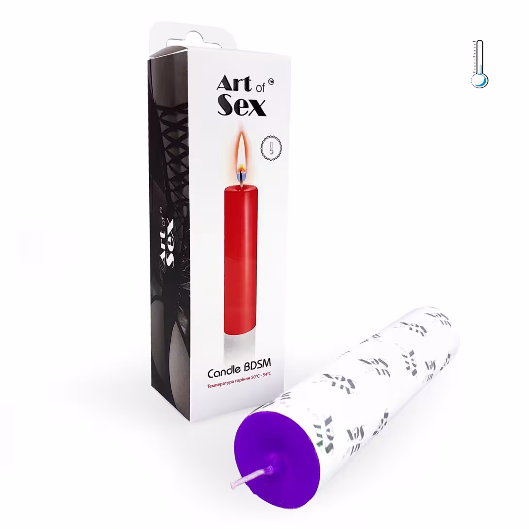 Фіолетова свічка воскова Art of Sex size M 15 см низькотемпературна — фото 2