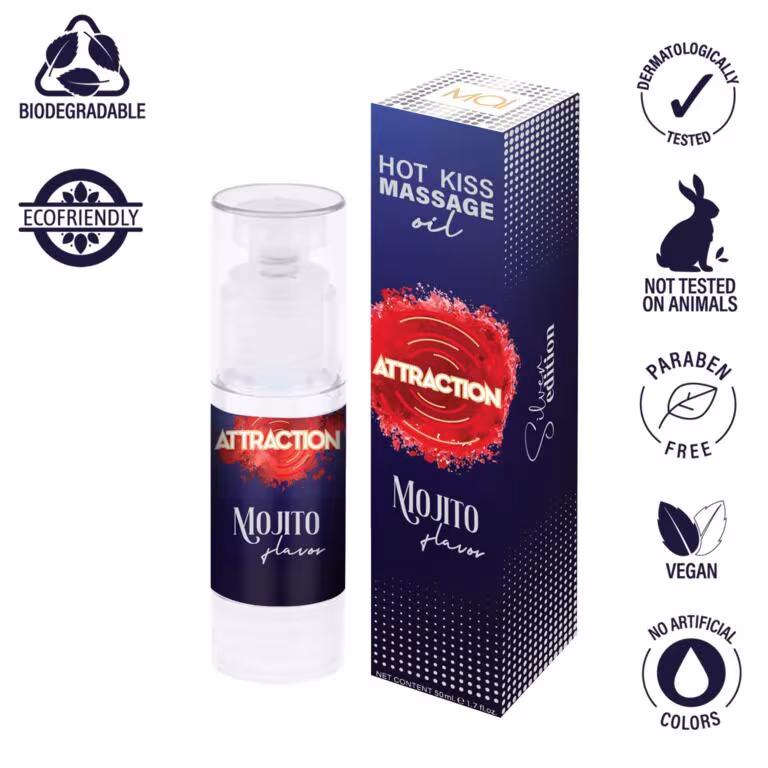 Розпродаж!!! Їстівна масажна олія MAI Attraction Mojito Hot Kiss 50 мл (термін 09.2026) — фото 3