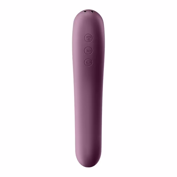 Вакуумний стимулятор з вібрацією Satisfyer Dual Kiss Wine Red — фото 4