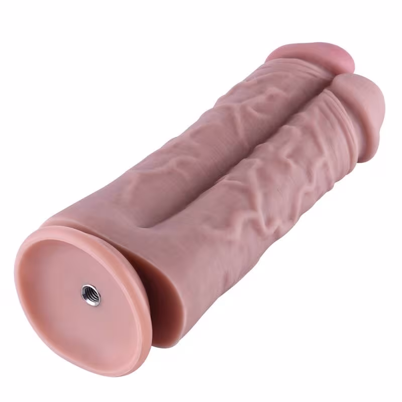 Подвійний дилдо для секс-машин Hismith 8.5″ Two Cocks One Hole Silicone Dildo — фото 5