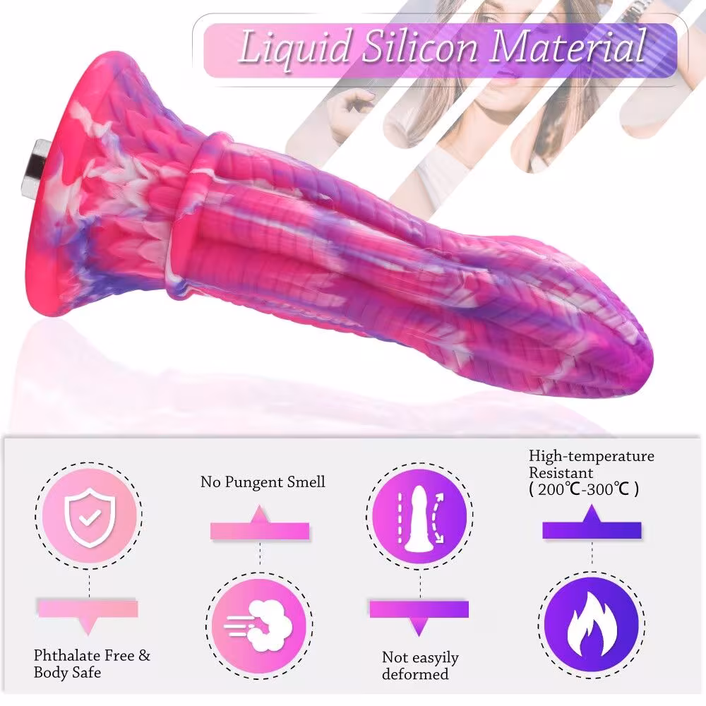 Фалоімітатор для секс-машин Hismith 10.3″ Silicone Monster Dildo Series, KlicLok та присоска — фото 4
