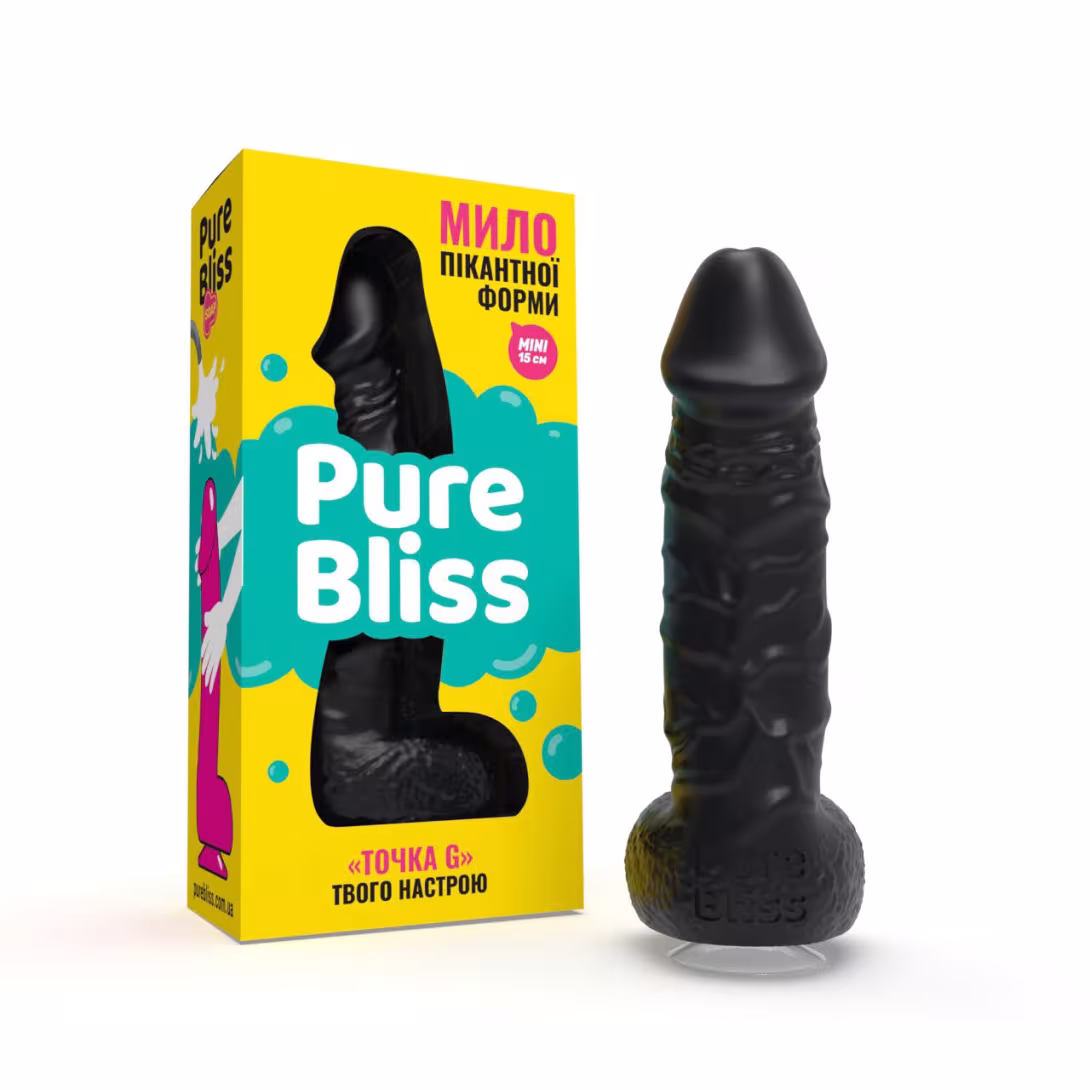 Мило у формі пеніса Pure Bliss MINI Black, крафтове мило-член, натуральне — фото 7