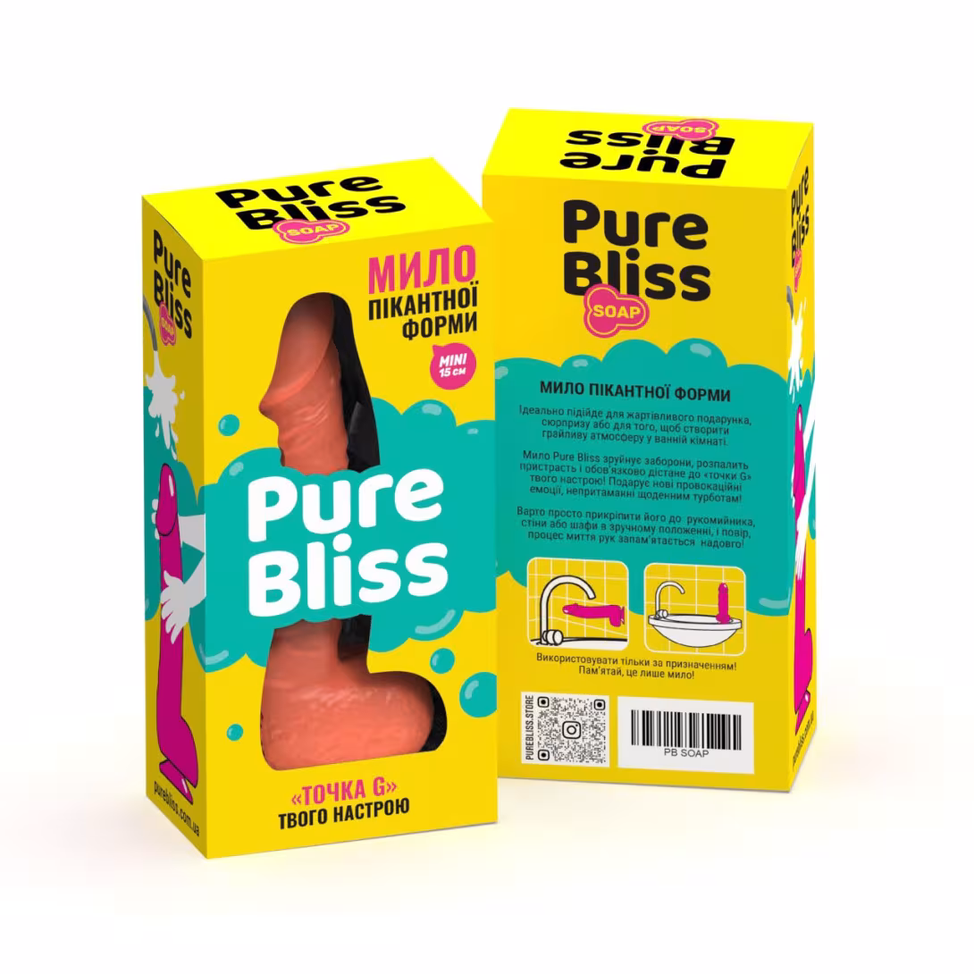 Мило у формі пеніса Pure Bliss MINI Coral, крафтове мило-член, натуральне — фото 7