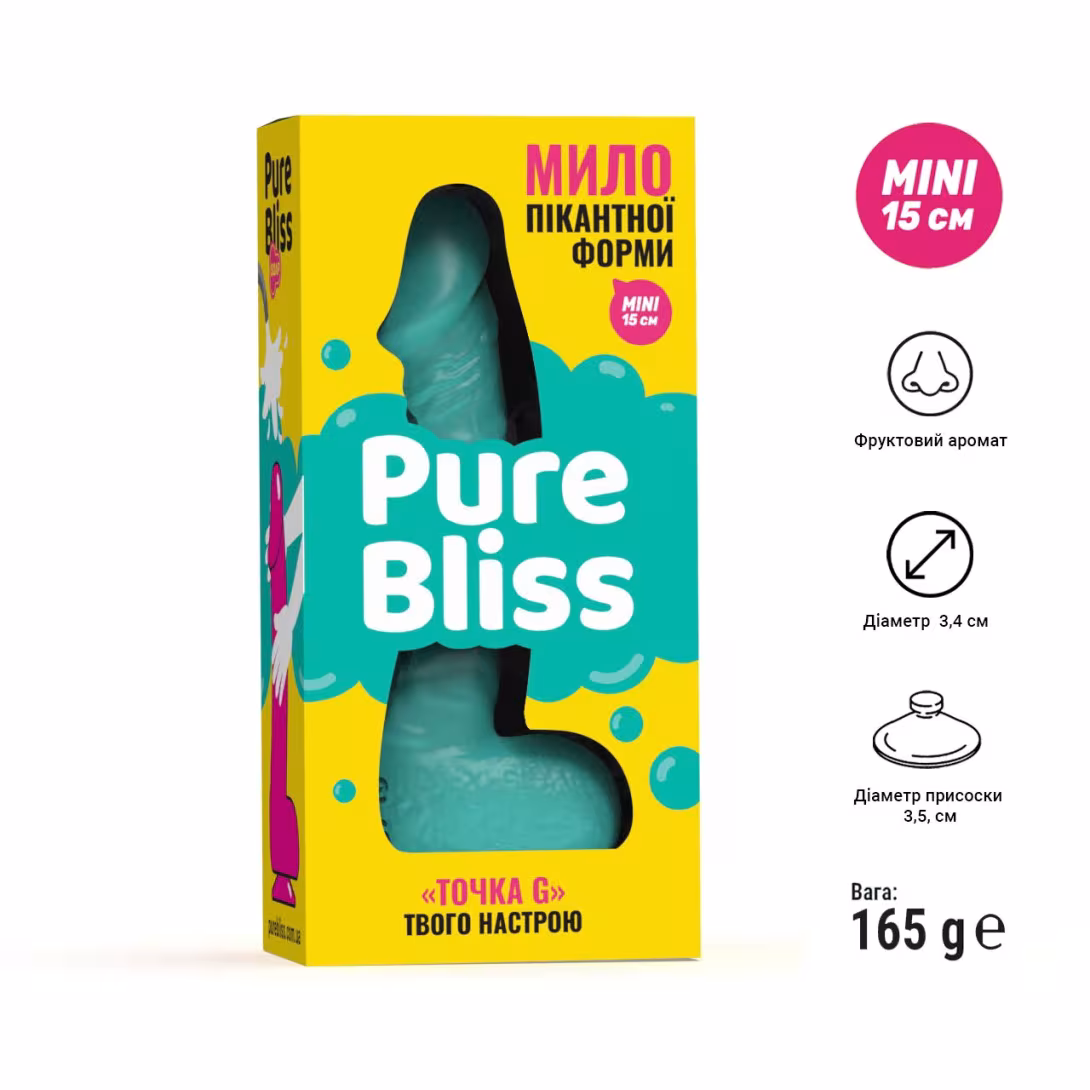 Мило у формі пеніса Pure Bliss MINI Turquoise, крафтове мило-член, натуральне — фото 6