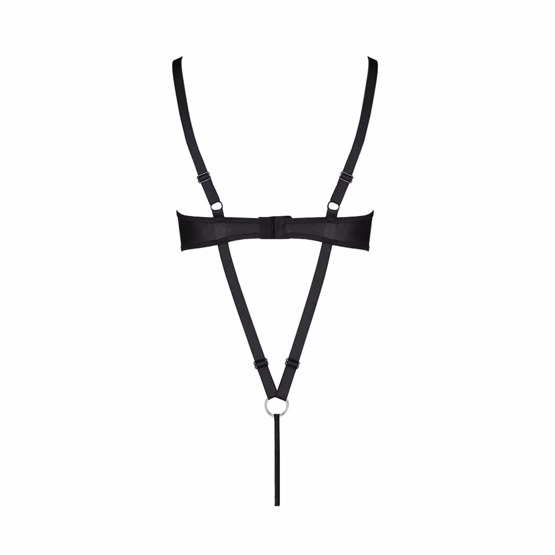 Боді з екошкіри Passion CELIN BODY L/XL, black, з доступом, відкритий — фото 6
