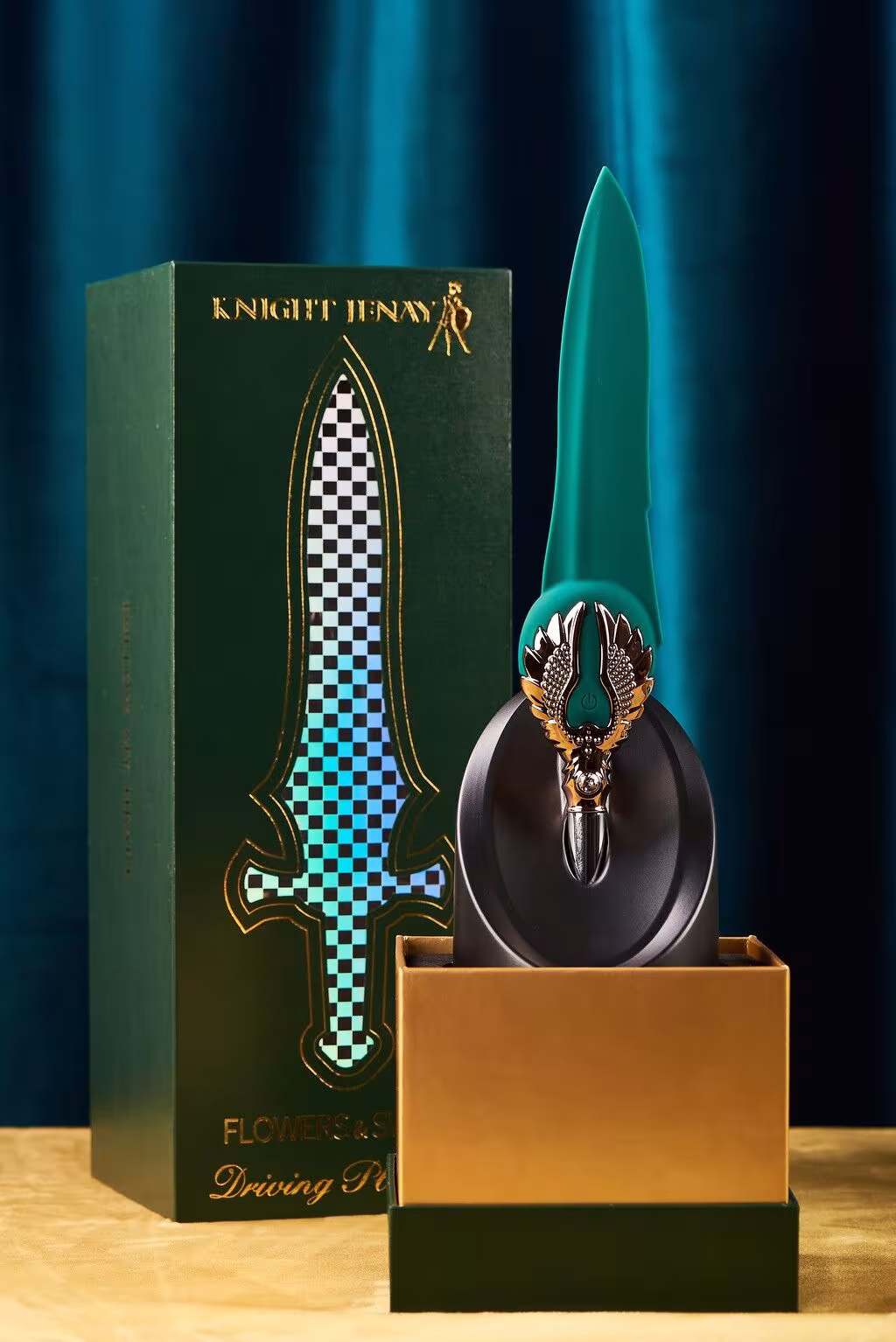 Вишуканий вібратор Knight Jenay FLOWERS & SWORD, маска, стрічка та лубрикант у комплекті — фото 8