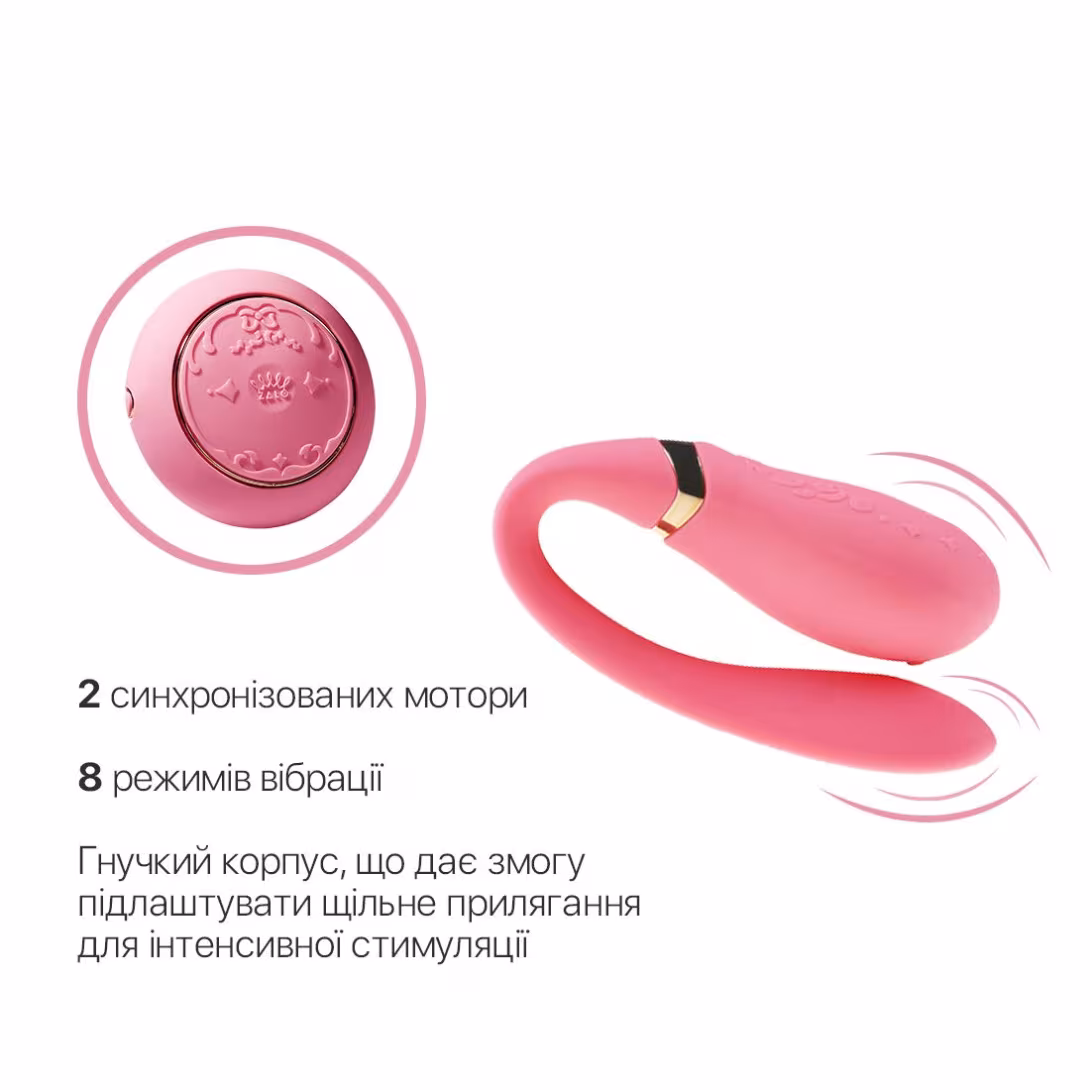 Смартвібратор для пар Zalo Fanfan set Rouge Pink, пульт ДК — фото 5