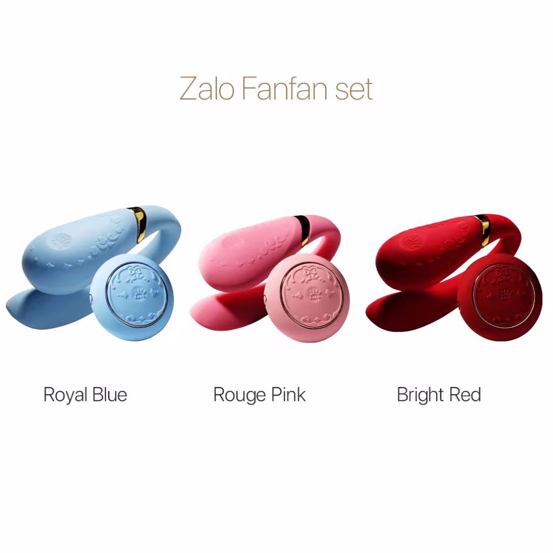 Смартвібратор для пар Zalo Fanfan set Rouge Pink, пульт ДК — фото 9