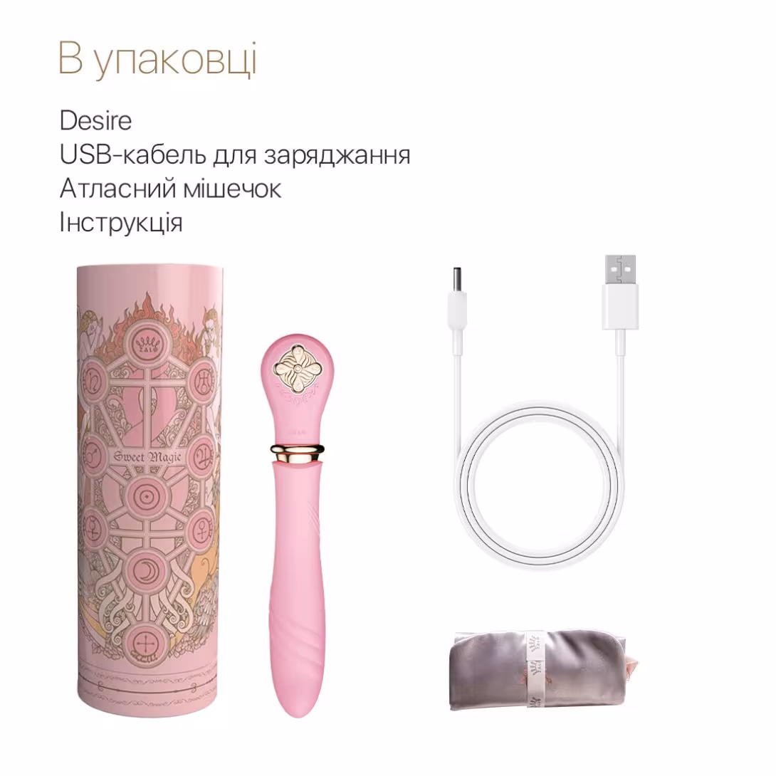 Пульсатор із підігрівом Zalo Sweet Magic - Desire Fairy Pink, турбо режим — фото 7