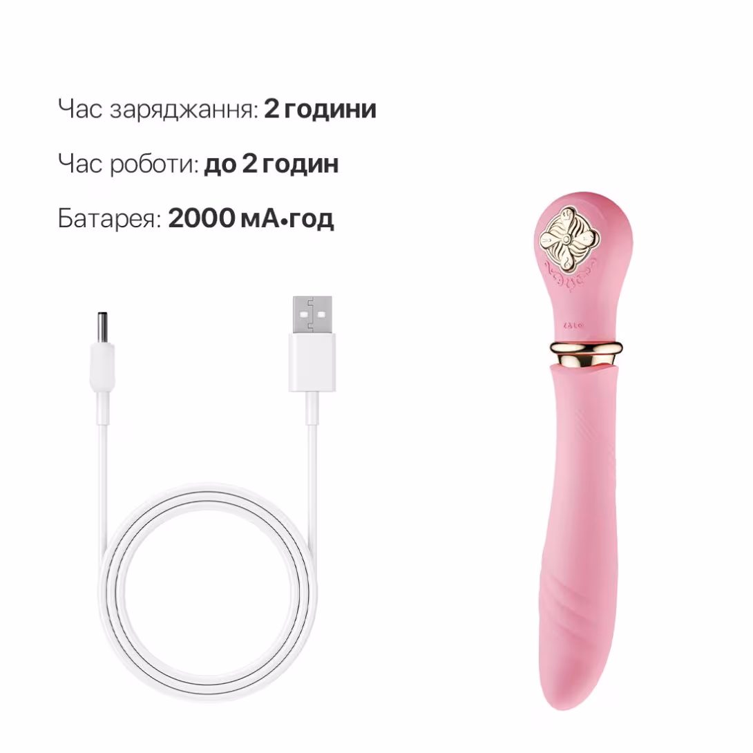 Пульсатор із підігрівом Zalo Sweet Magic - Desire Fairy Pink, турбо режим — фото 6
