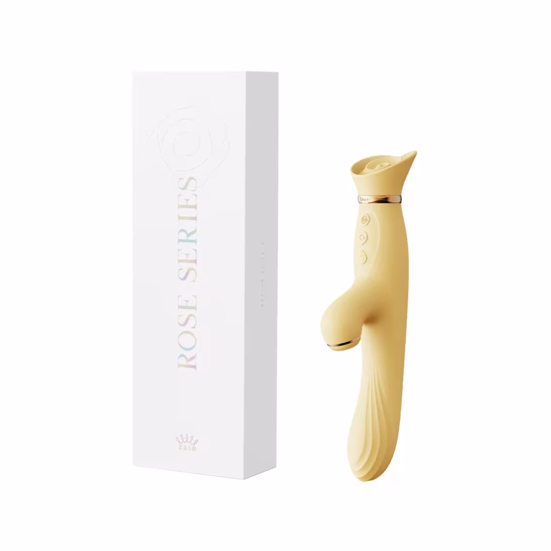 Вібратор з підігрівом та вакуумною стимуляцією клітора Zalo - ROSE Vibrator Lemon Yellow — фото 9