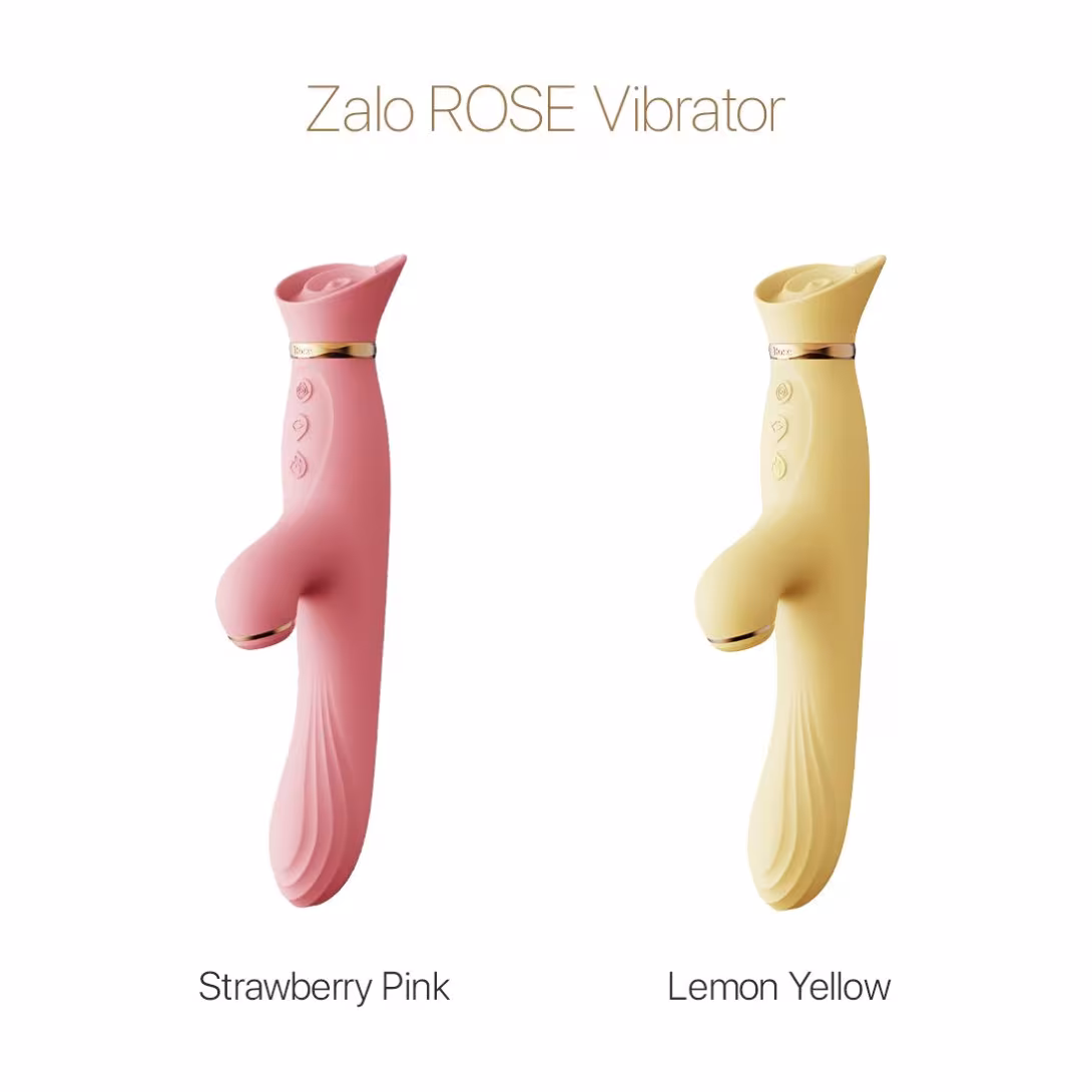 Вібратор з підігрівом та вакуумною стимуляцією клітора Zalo - ROSE Vibrator Lemon Yellow — фото 8