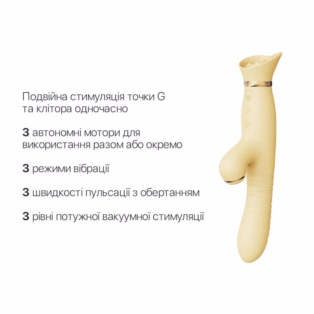 Пульсатор-вібратор із вакуумною стимуляцією клітора Zalo - ROSE Thruster Lemon Yellow — фото 4