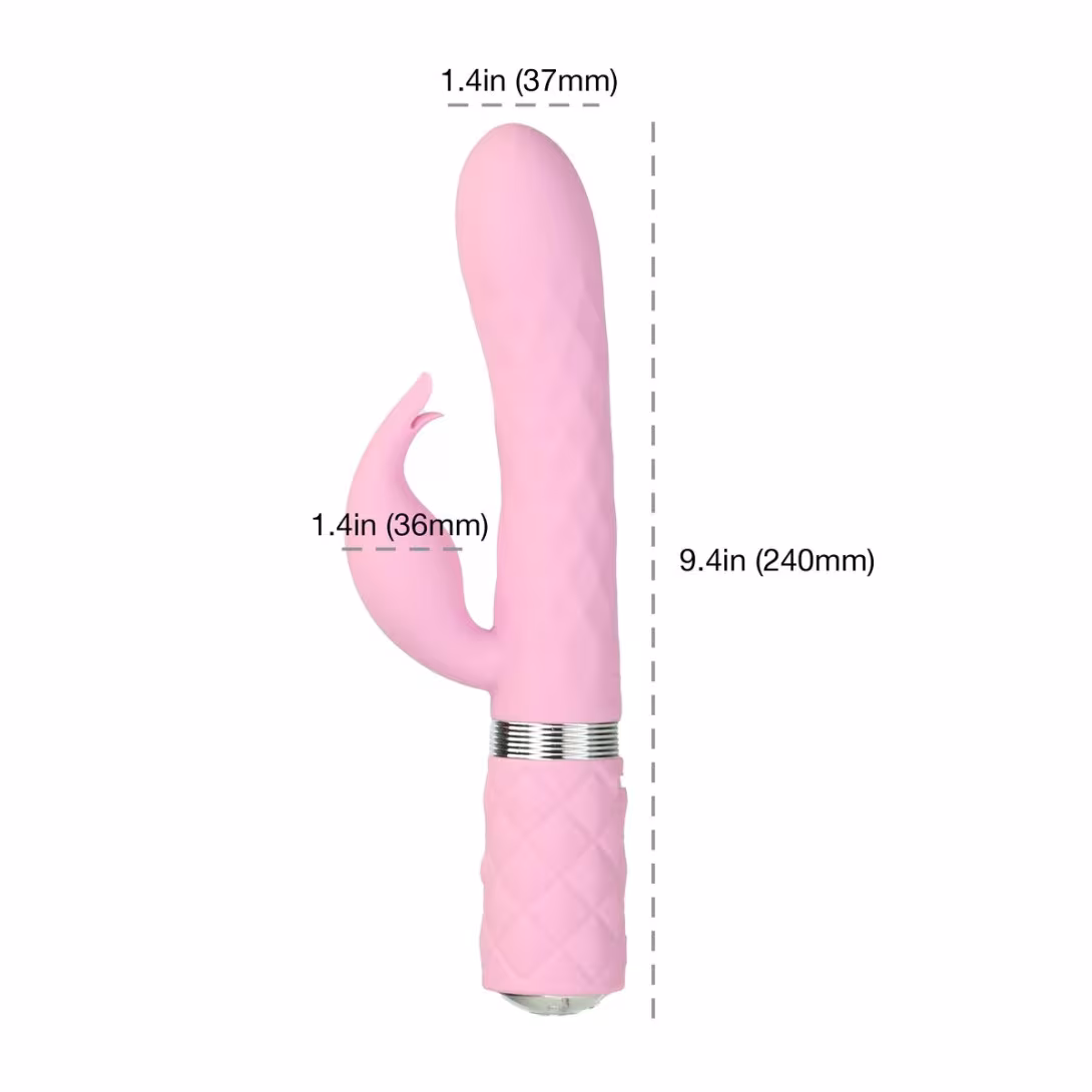Розкішний кролик з ротацією та вібрацією Pillow Talk Lively Pink, кристал Сваровскі — фото 6