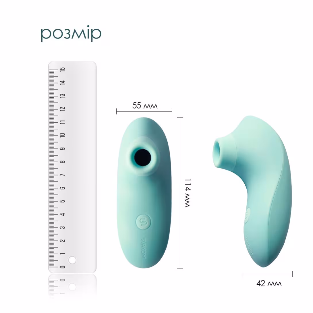 Вакуумний стимулятор Svakom Pulse Lite Neo Seafoam Blue, керується зі смартфона — фото 3