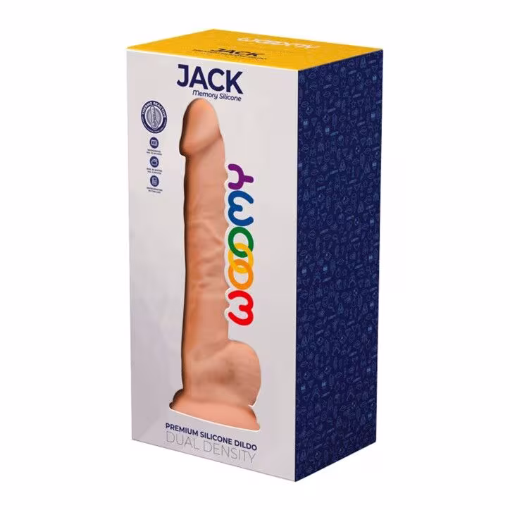Силіконовий фалоімітатор Wooomy Jack, термореактивний, з присоскою, довжина 23,1 см, діаметр 4,8 см — фото 2
