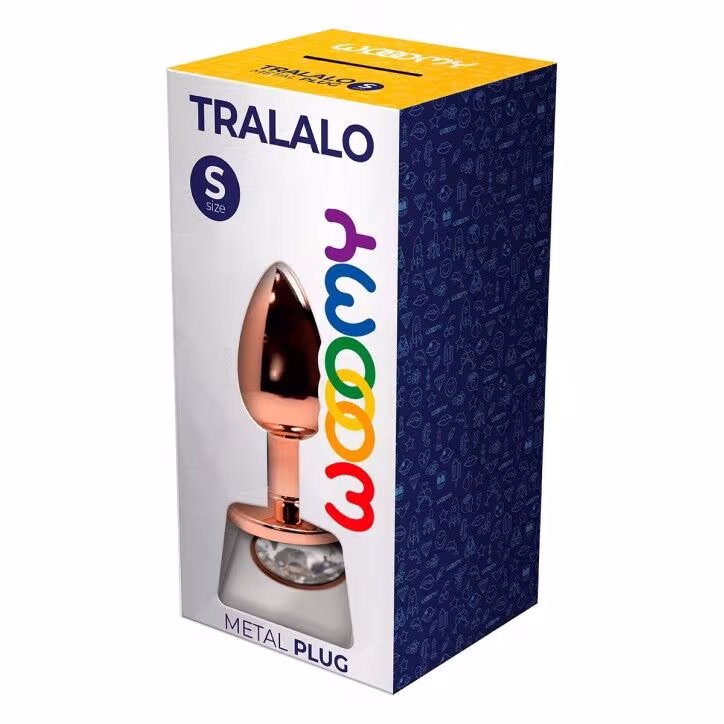 Металева анальна пробка Wooomy Tralalo Rose Gold Metal Plug Size M, діаметр 3,4 см, довжина 8 см — фото 2