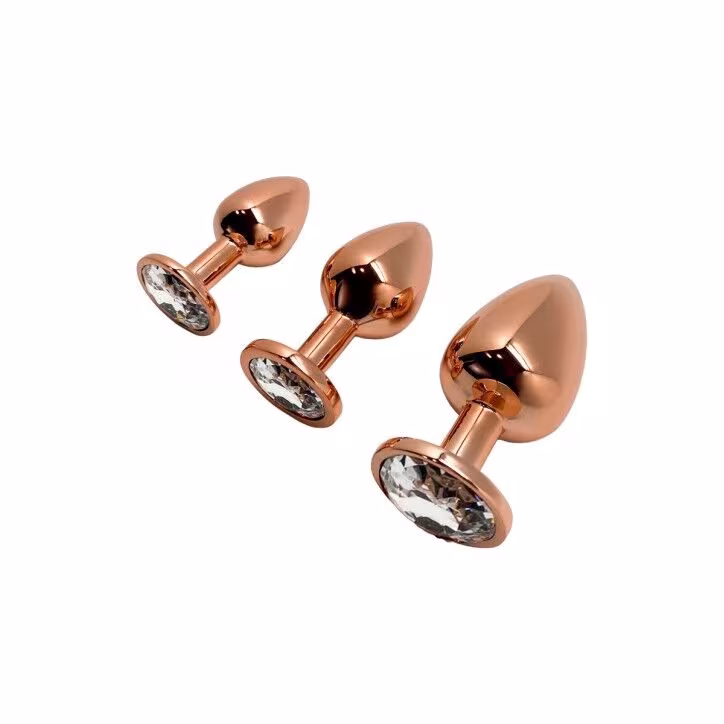 Металева анальна пробка Wooomy Tralalo Rose Gold Metal Plug Size M, діаметр 3,4 см, довжина 8 см — фото 4