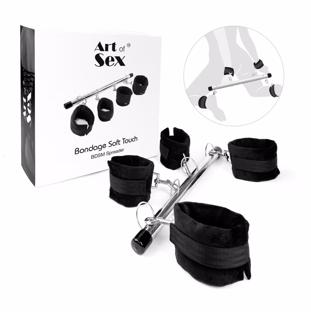 Колодка-розпірка для рук та ніг Art of Sex – Bondage Soft Touch BDSM Spreader, чорний — фото 3