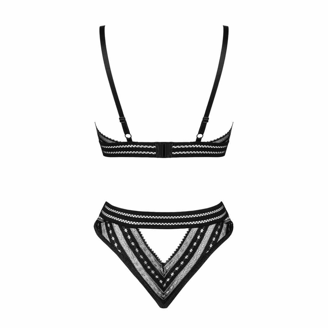 Комплект білизни Obsessive Natilya 2-pcs set XS/S, black, бюстгальтер, трусики — фото 6