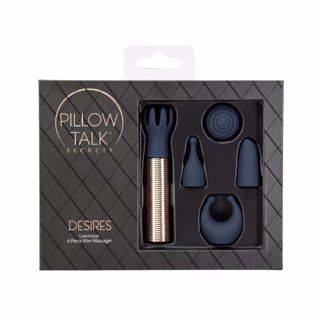 Вібромасажер Pillow Talk Secrets Desires 6-Piece Mini Massager Set - Navy