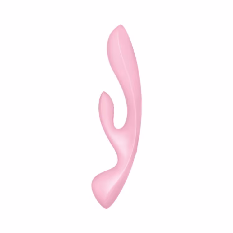 Двосторонній вібратор-кролик Satisfyer Triple Oh Pink, 3 мотори, руків’я-масажер — фото 2