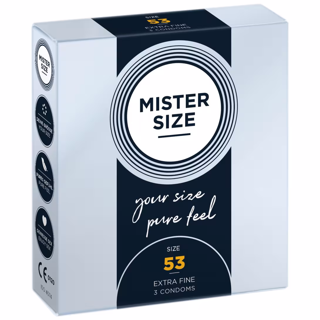 Презервативи Mister Size - pure feel - 53 (3 condoms), товщина 0,05 мм