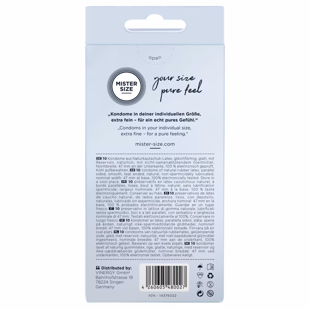 Презервативи Mister Size - pure feel - 47 (10 condoms), товщина 0,05 мм — фото 3