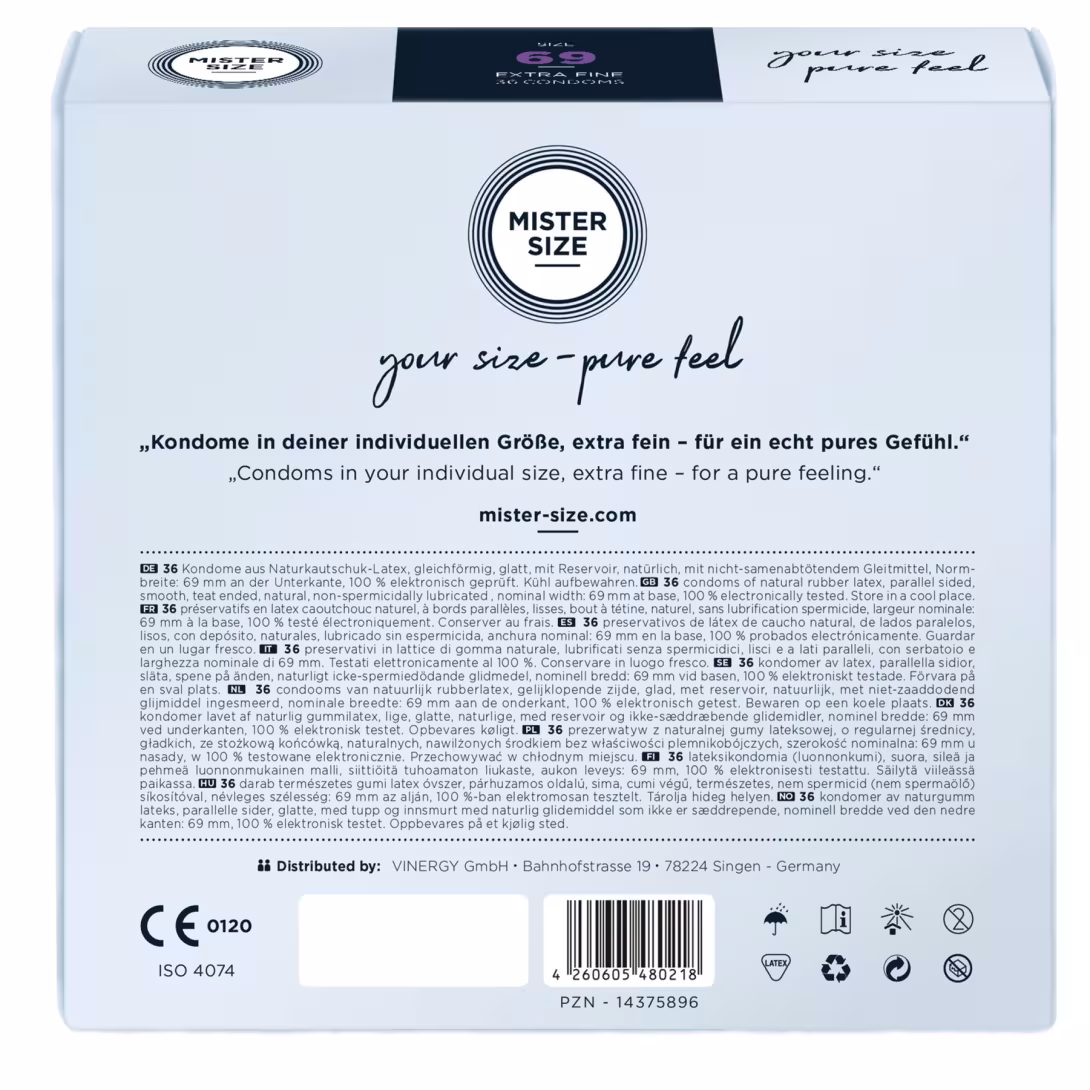 Презервативи Mister Size - pure feel - 69 (36 condoms), товщина 0,05 мм — фото 3