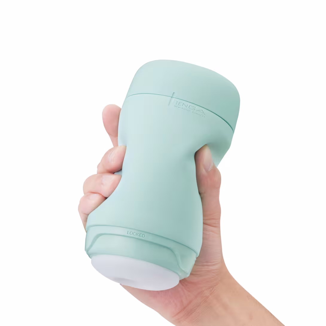 Мастурбатор TENGA PUFFY MINT GREEN, ультрам’який матеріал, багаторазовий, наскрізний — фото 6