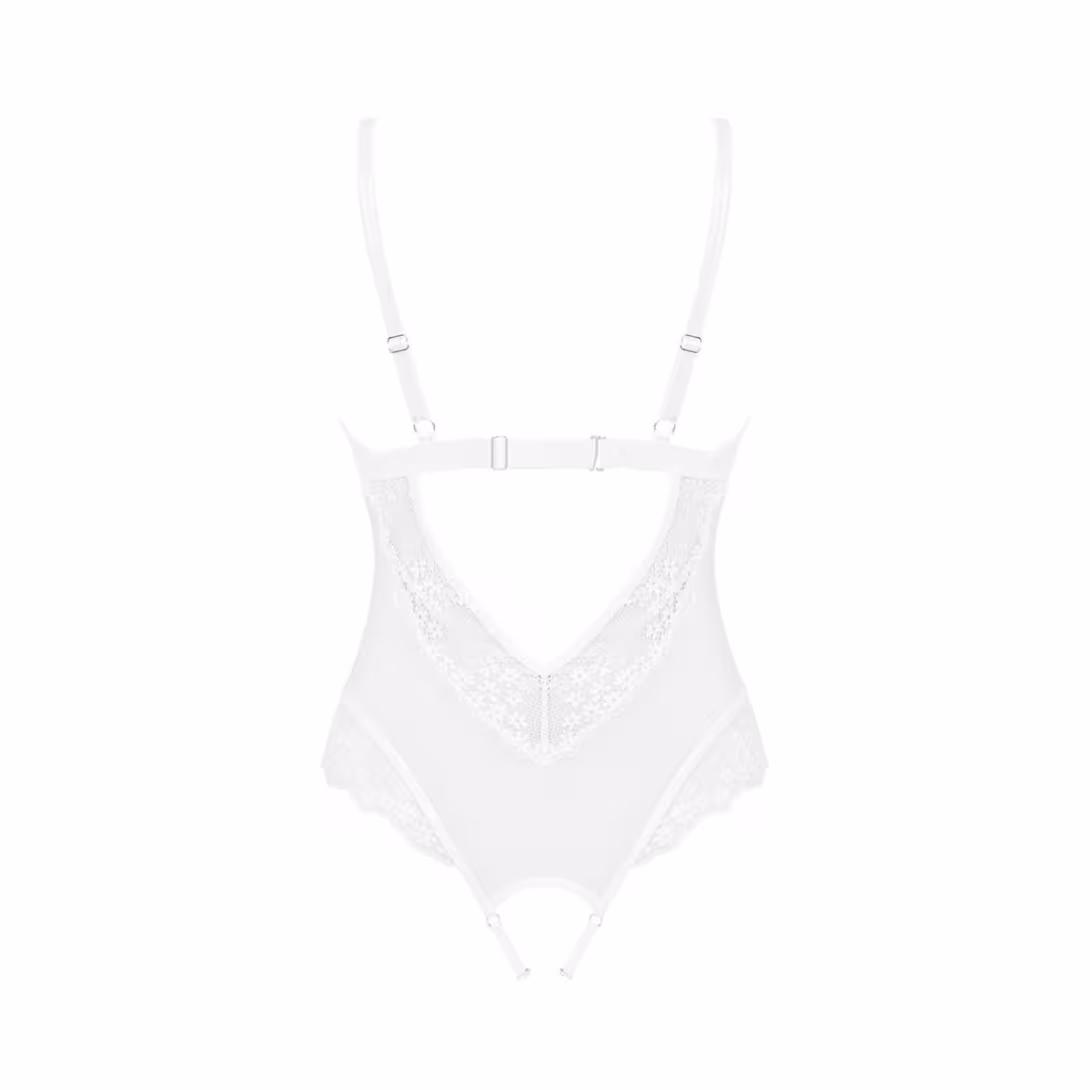 Еротичне напівпрозоре боді Obsessive Heavenlly crotchless teddy XS/S, з доступом — фото 4