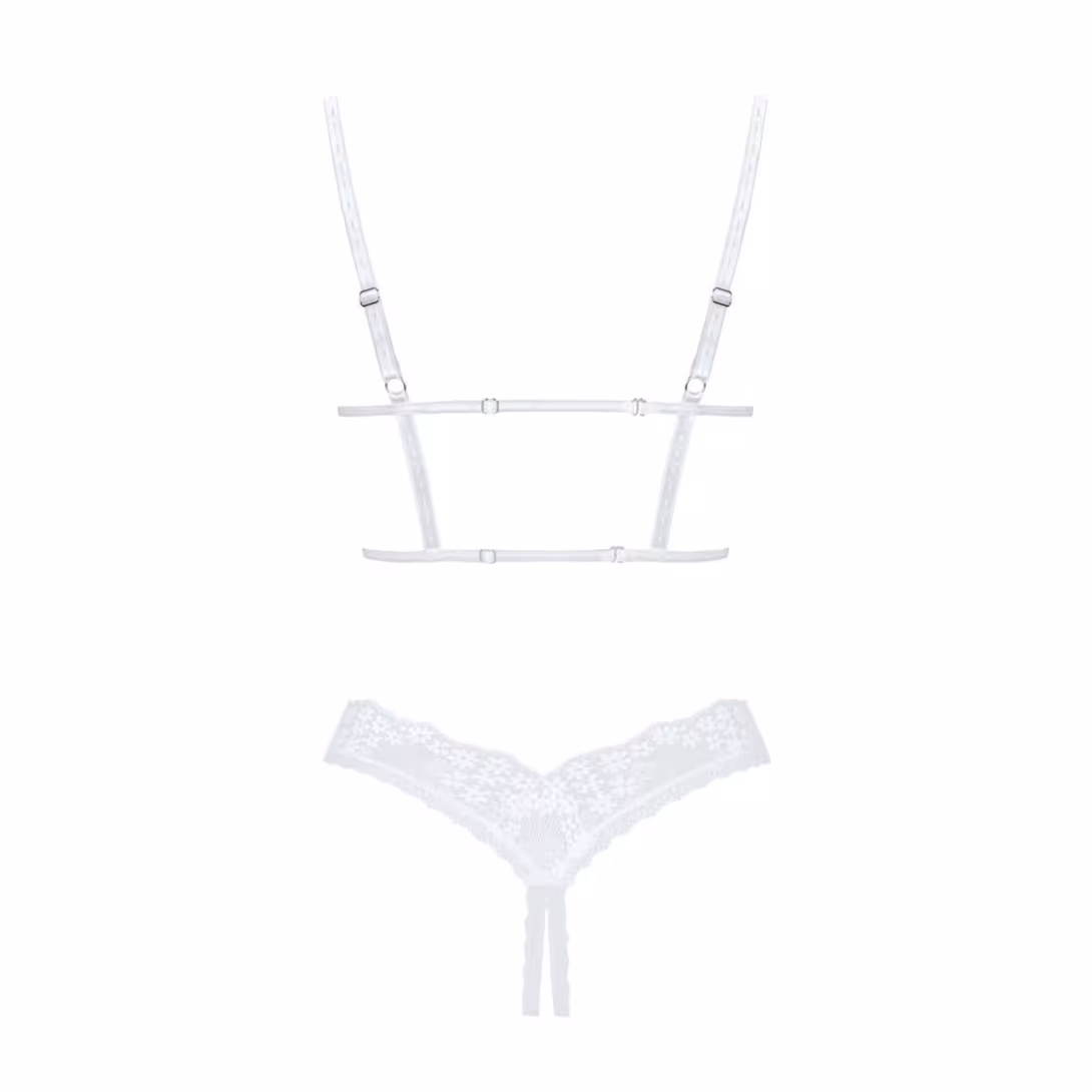 Еротичний комплект Obsessive Heavenlly 2-pcs cupless set XL/2XL, відкриті груди, з доступом — фото 4