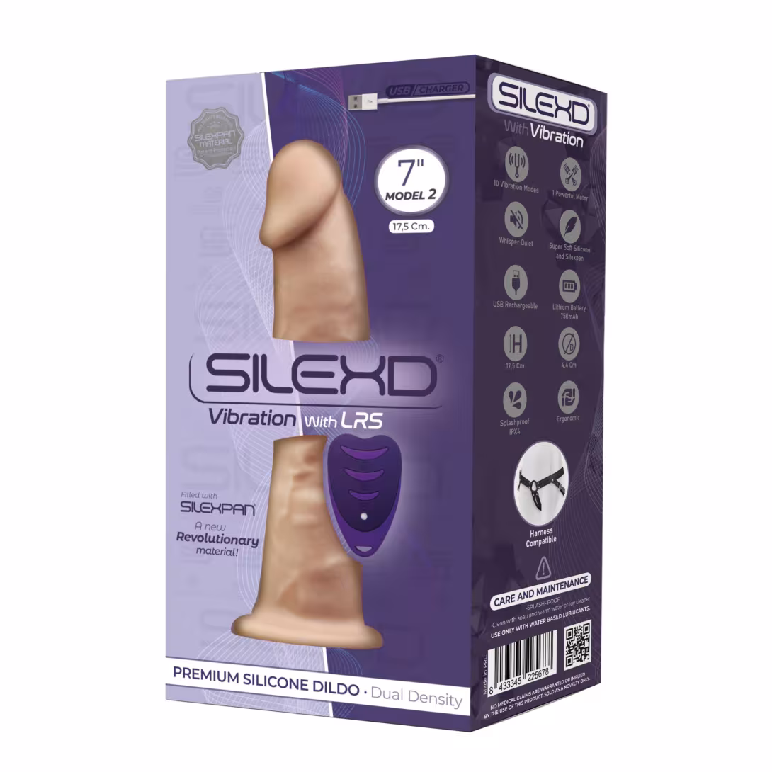 Фалоімітатор з вібрацією SilexD Henry Vibro Flesh (MODEL 2 size 7in) + LRS, діаметр 4,4 см — фото 3