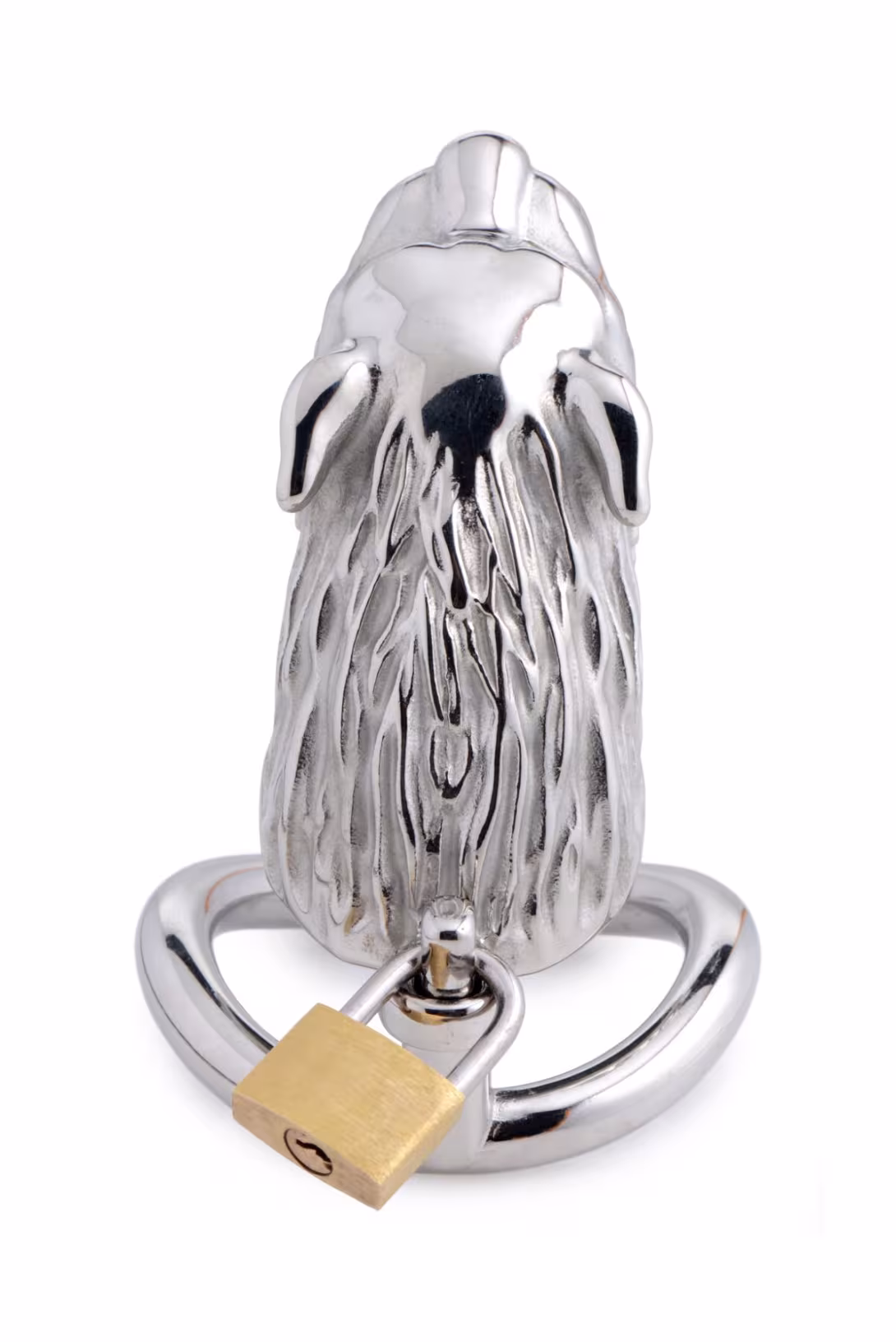 Клітка для пеніса Master Series: Tiger King Cock Cage With Lock, три кільця, замок, три ключі — фото 4