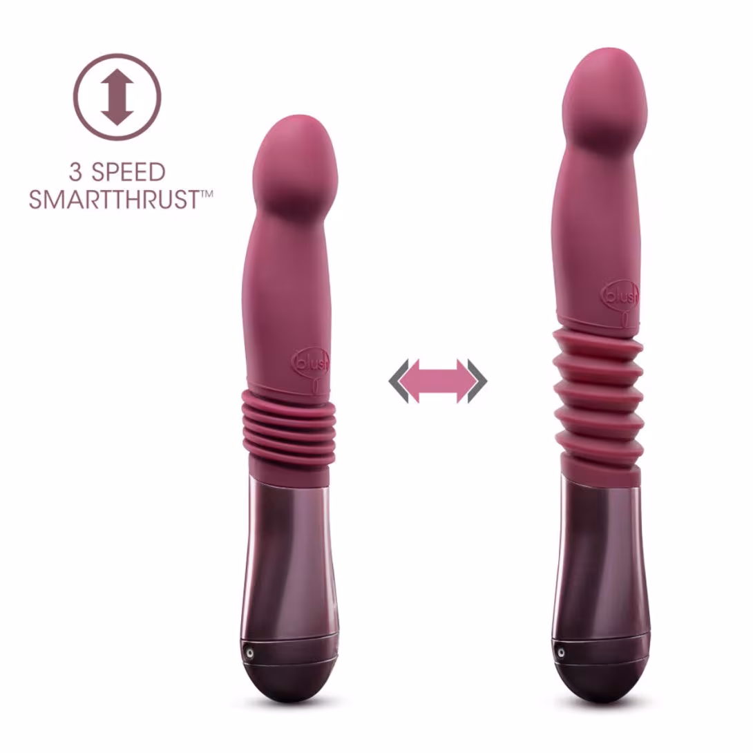 Пульсатор для точки G Blush Temptasia – Trixie Thrusting Dildo – Wine Red, 3 швидкості — фото 4