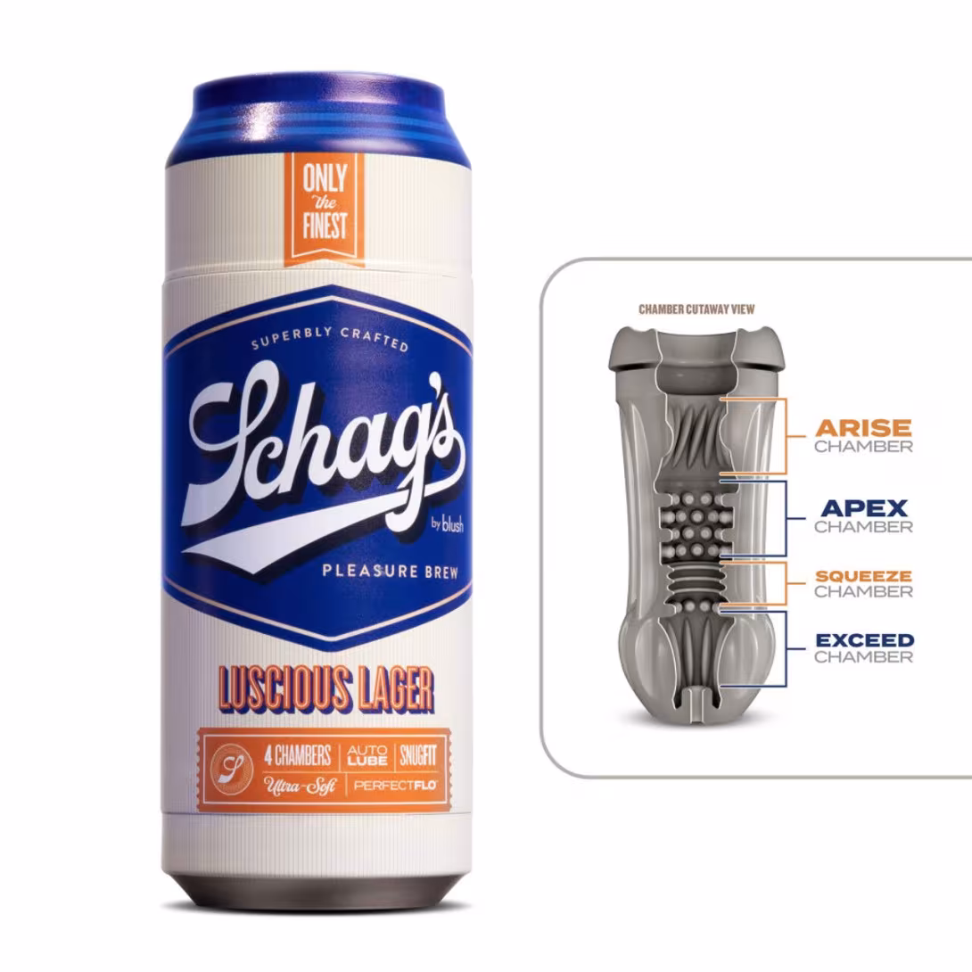 Мастурбатор – банка пива Blush Schag's Luscious Lager Masturbator Frosted, самозмащуваний, вакуум — фото 2
