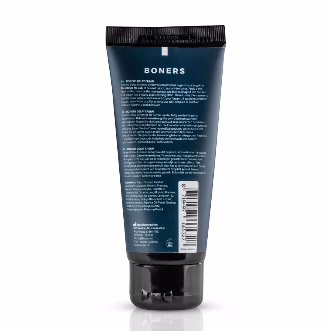 Крем-пролонгатор Boners Delay Cream 100 мл, легкий анестетик лаурет-9 + м’ята — фото 2