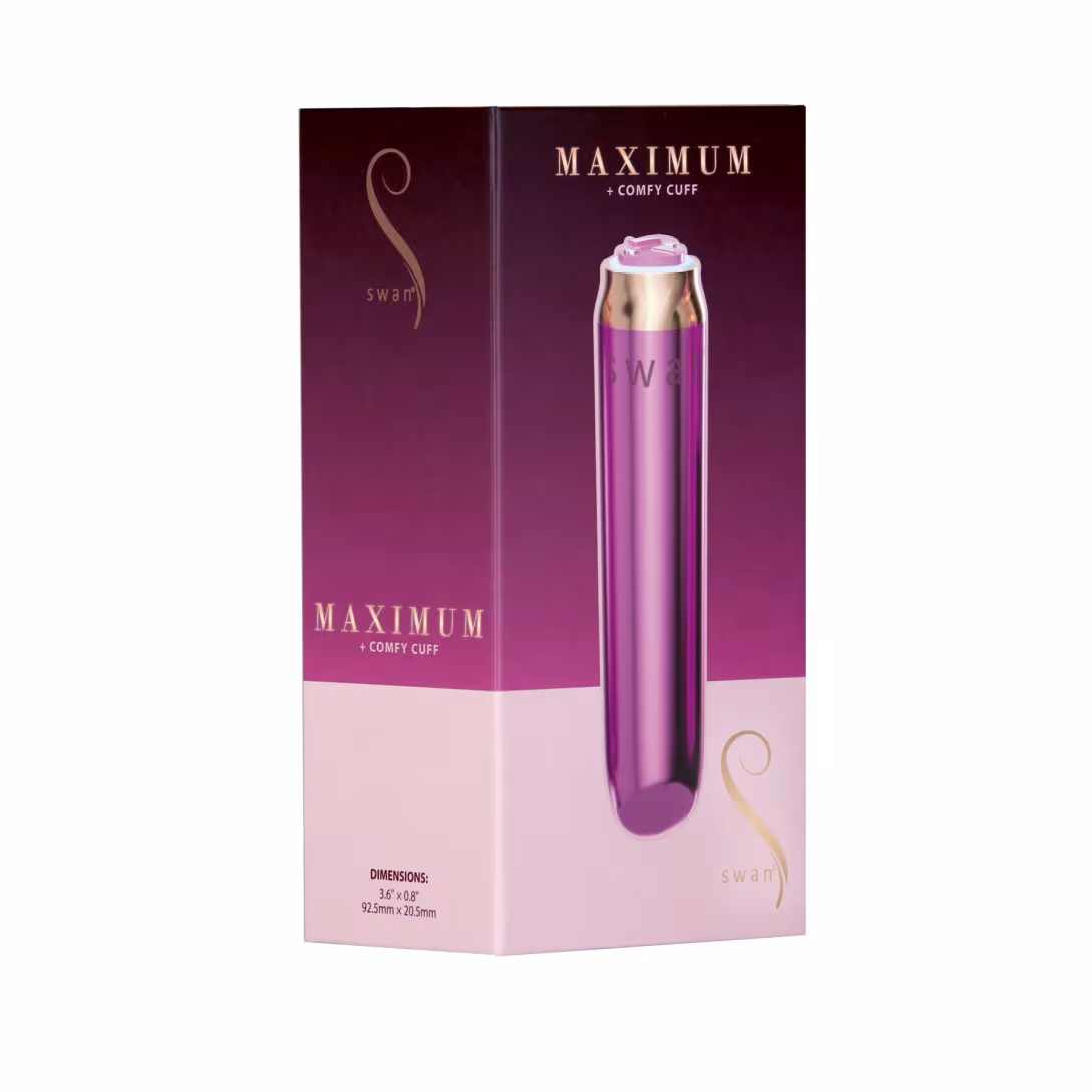 Віброкуля Swan Maximum + Comfy Cuff Pink, суперпотужна, різна інтенсивність, силіконова манжета — фото 8