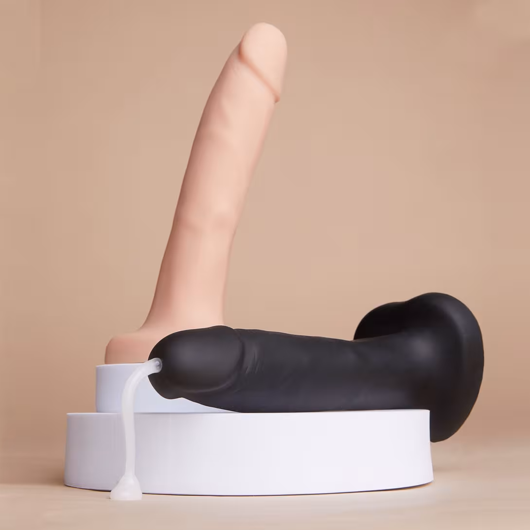 Фалоімітатор, що кінчає Strap-On-Me Squirting Cum Dildo Realistic Black, діам. 3,5 см, силікон — фото 7