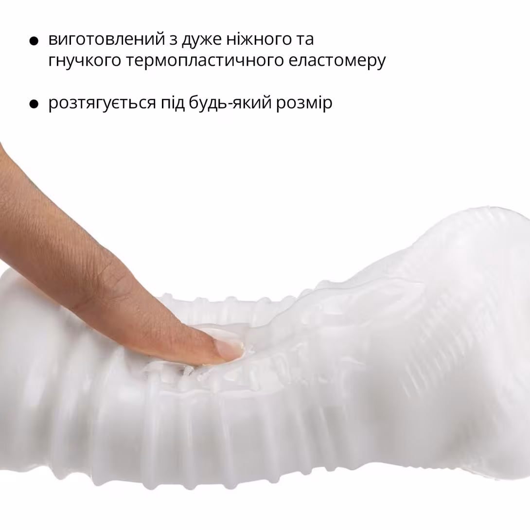 Мастурбатор Otouch DECOR 1-D, ефект всмоктування, реберця-кільця, звужений діаметр — фото 4