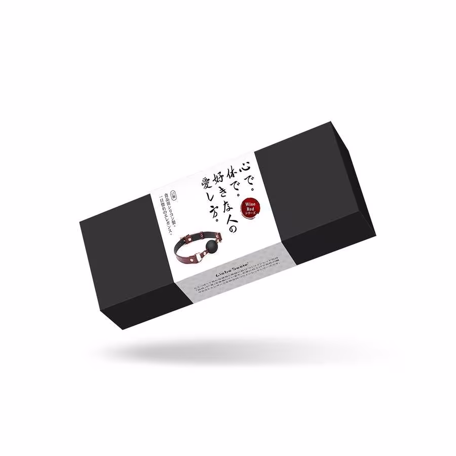 Силіконовий кляп Liebe Seele Wine Red Ball Gag, діаметр кульки 4,3 см, ремінь із натуральної шкіри — фото 6