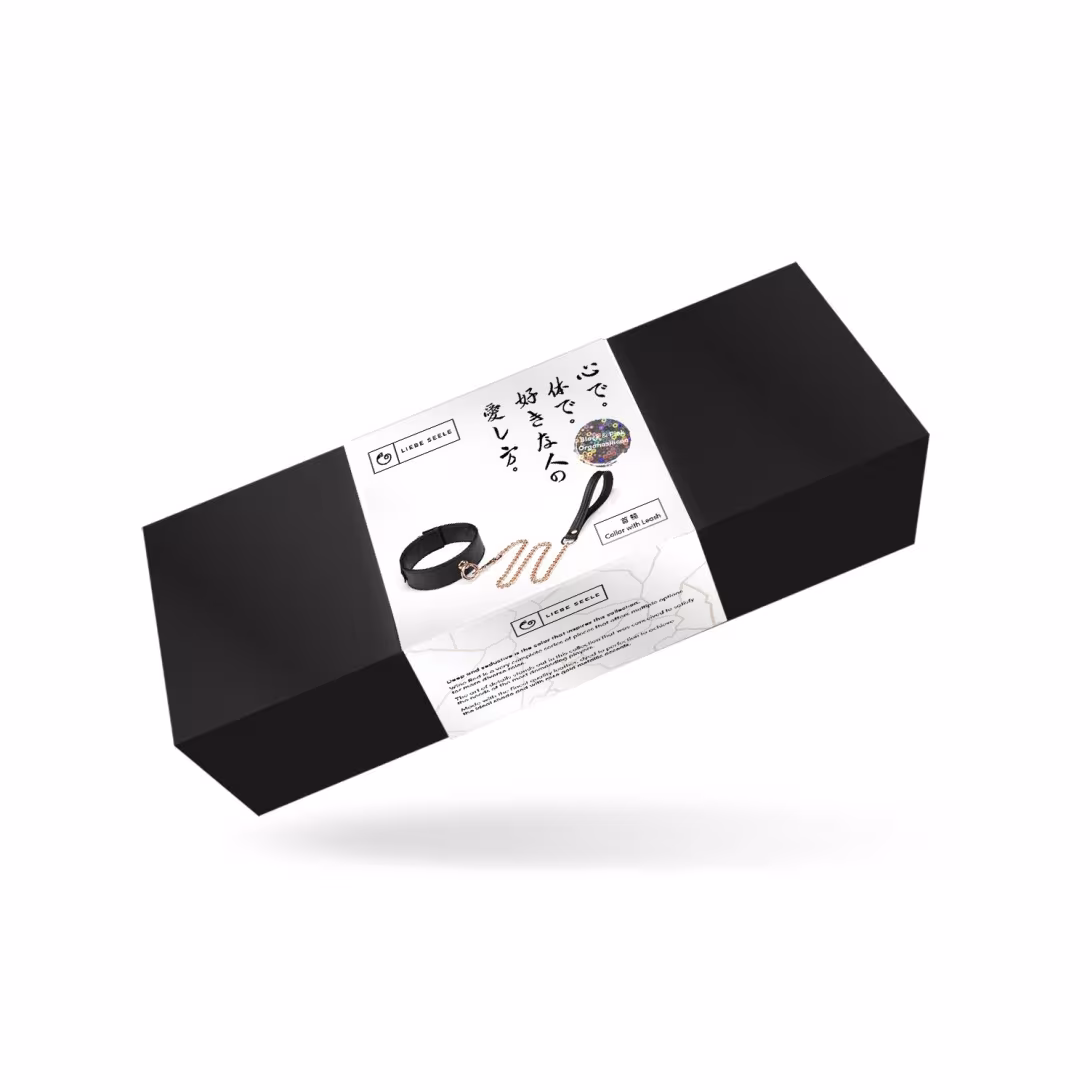 Нашийник з повідцем Liebe Seele Black Organosilicon Collar with Leash, екошкіра — фото 7