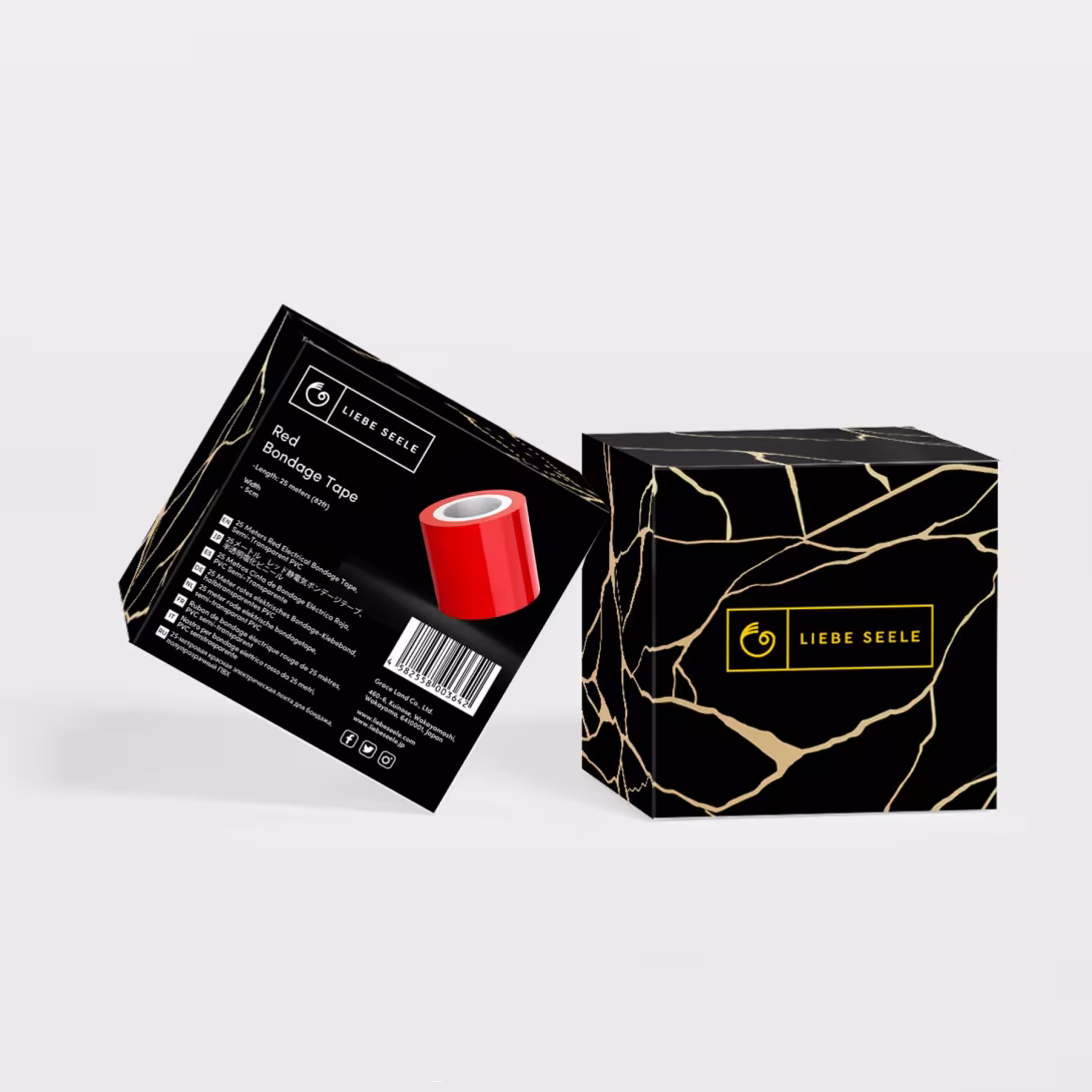 Скотч для бондажу Liebe Seele Bondage Tape Red 25 м, не липне до шкіри та волосся, без слідів — фото 2
