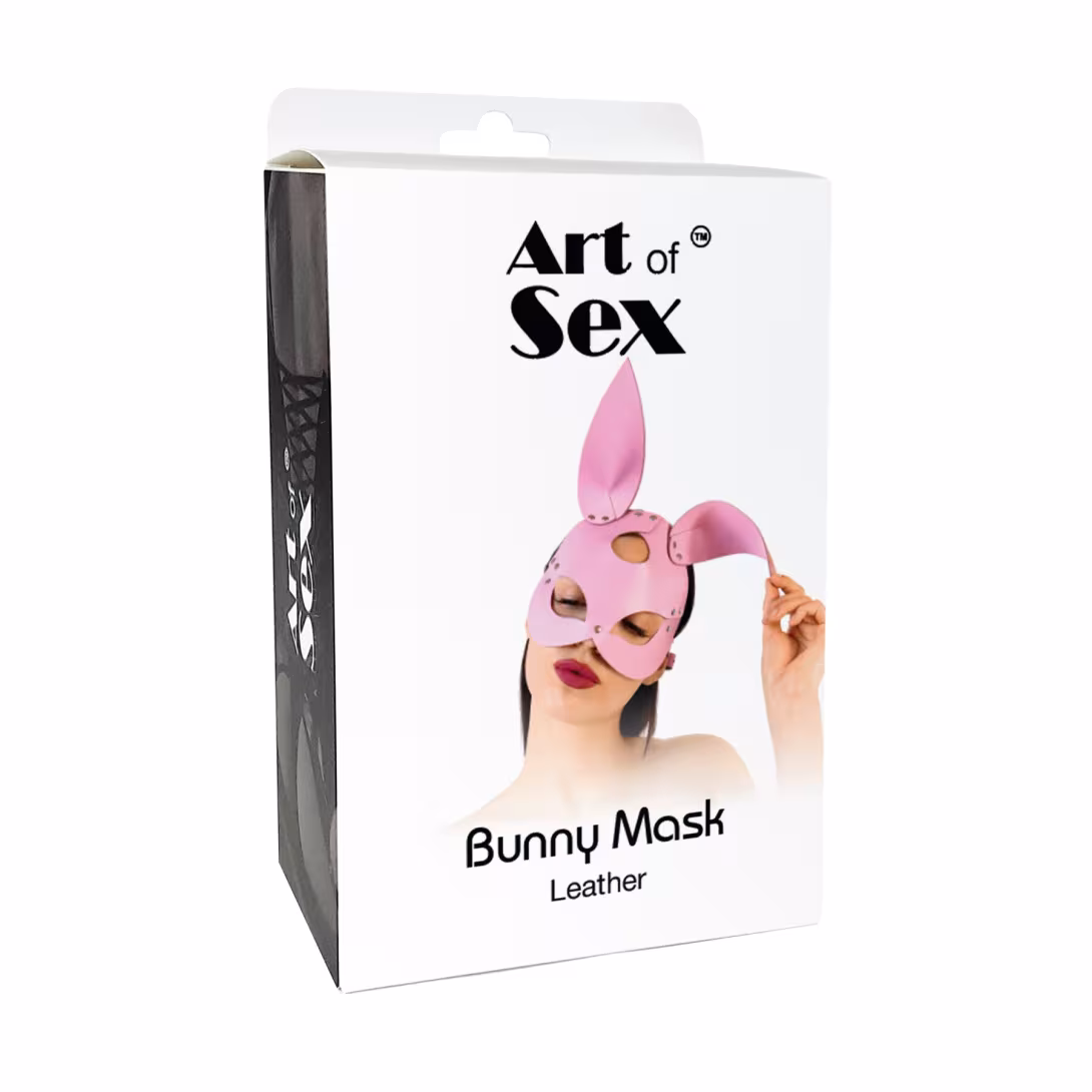 Шкіряна маска Зайчика Art of Sex - Bunny mask, колір Рожевий — фото 5