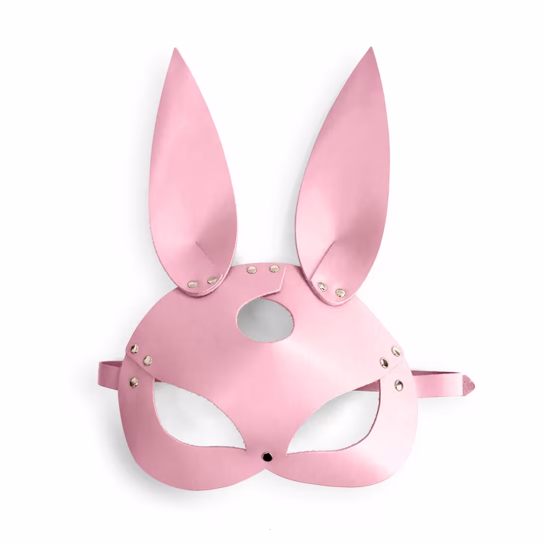 Шкіряна маска Зайчика Art of Sex - Bunny mask, колір Рожевий — фото 3