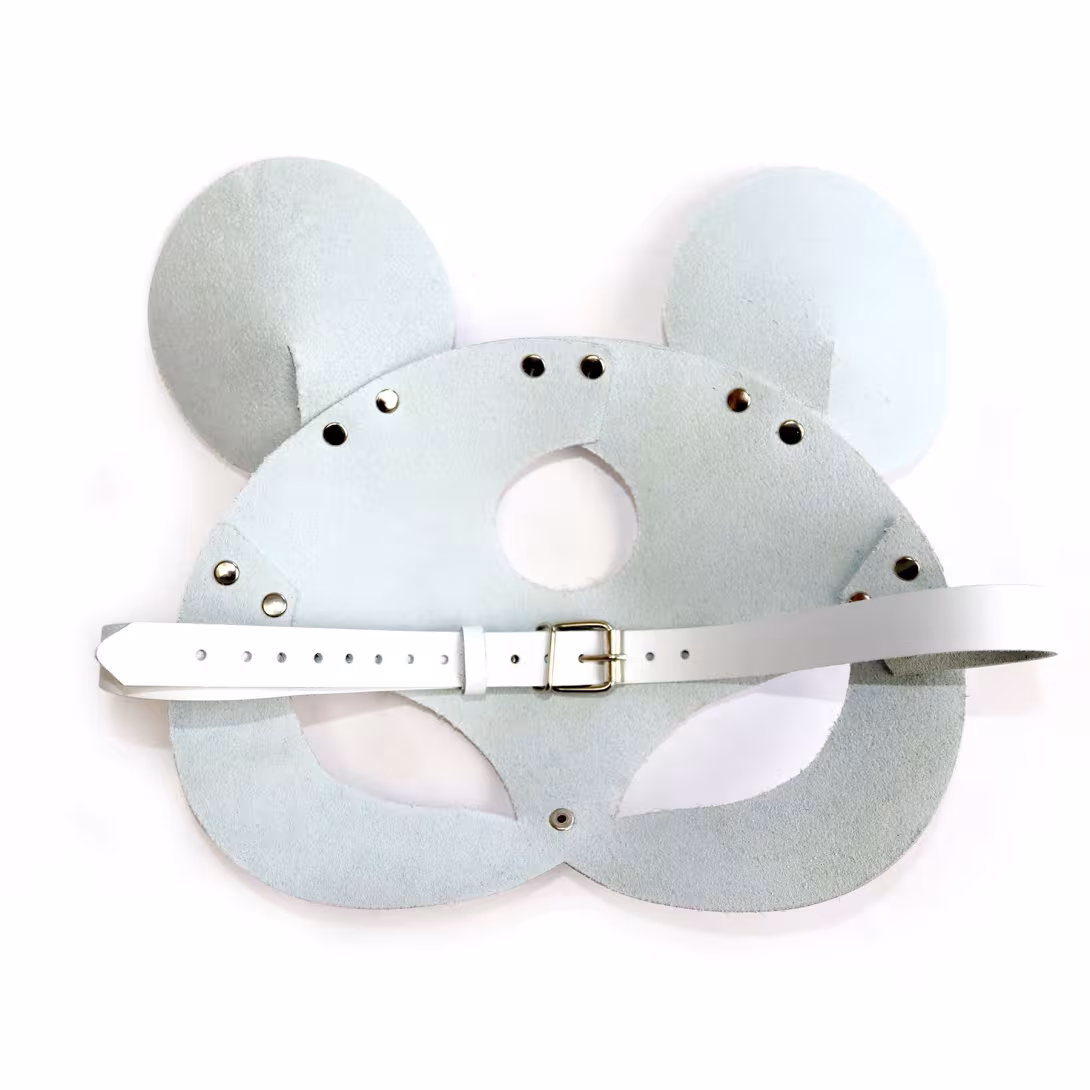 Шкіряна маска мишки Art of Sex - Mouse Mask, колір Білий — фото 4